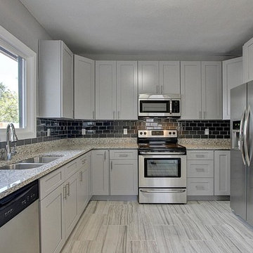 Kitchen with Grey Shaker Cabinets
