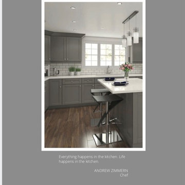 Kitchen with Grey Shaker Cabinets