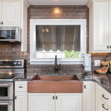 Kitchen with Hammered Copper Apron Sink - Wenonah
