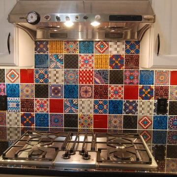 Kitchen with Hand Painted Tiles