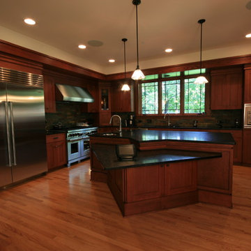Kitchen with in ceiling audio