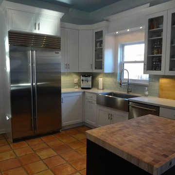 Kitchen with Large Built-in Refrigerator by Maggie Grants