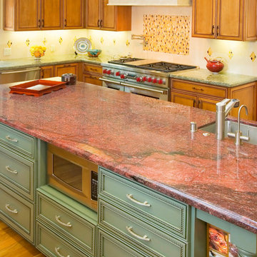 Kitchen with Painted Island