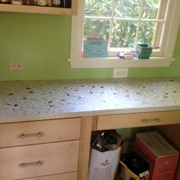 Kitchen with Recycled Glass Inlay