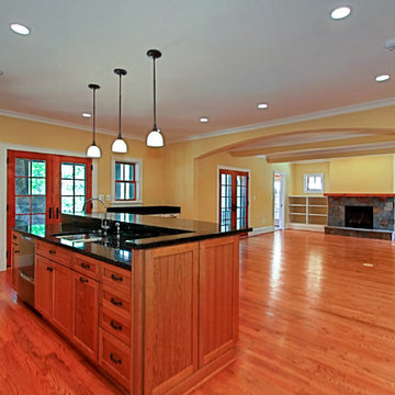 Kitchen with stained island