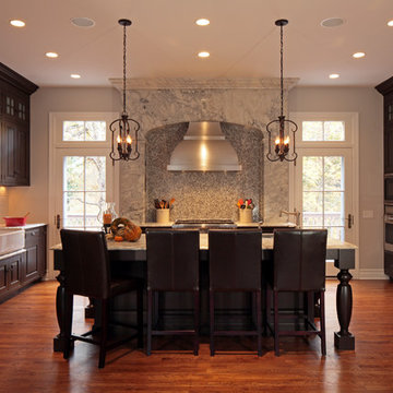 Kitchen with Stone Arch
