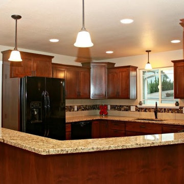 kitchen with tile backsplash