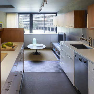 Kitchen with TV area beyond