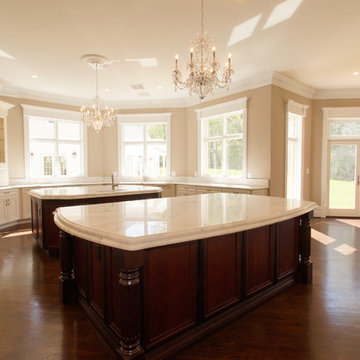Kitchen with Two Large Chandeliers