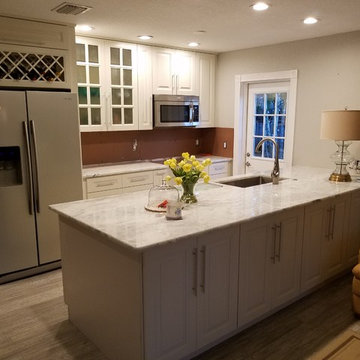 Kitchen with under granite lighting