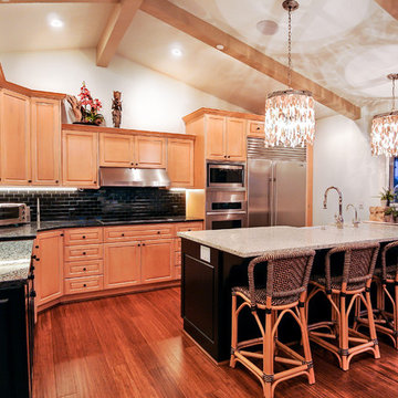 Kitchen with vaulted ceiling