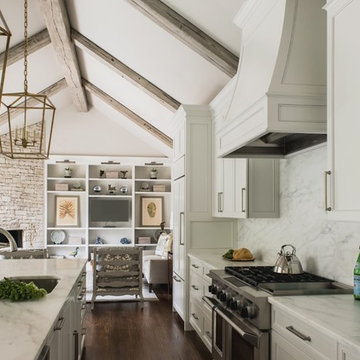 Kitchen with vaulted ceiling
