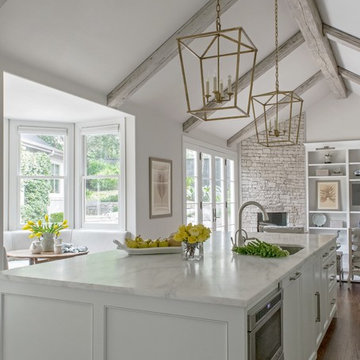 Kitchen with vaulted ceiling