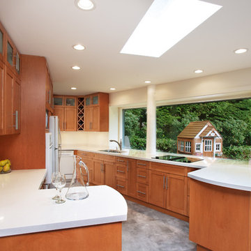 Kitchen With View Of Backyard