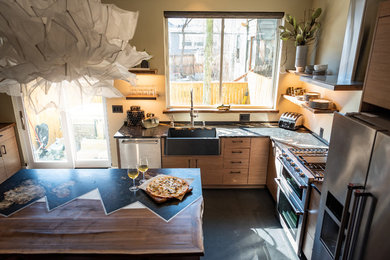 Inspiration for a rustic kitchen remodel in Denver
