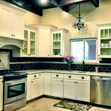 Kitchens Designed in our least expensive 6 Square cabinet line