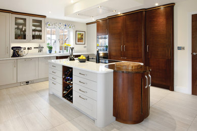Photo of a large contemporary kitchen.