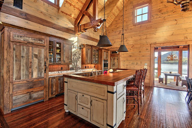 Example of a mountain style kitchen design in Atlanta