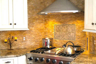 Example of a tuscan kitchen design in Boston