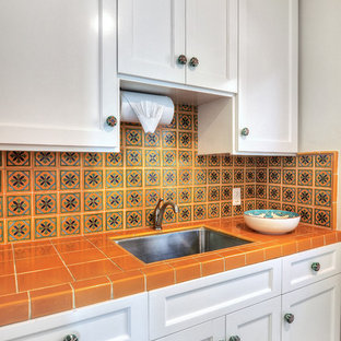 75 Beautiful Mediterranean Kitchen With Orange Backsplash Pictures Ideas May 2021 Houzz