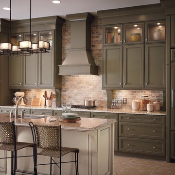 KraftMaid: Maple Cabinetry in Sage and Mushroom with Cocoa Glaze