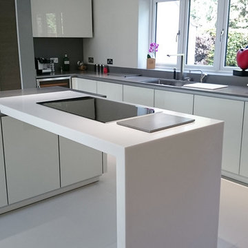 Krion Worktop & Island - Grey and White Combination