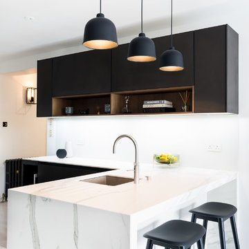 L Shape Kitchen in a modern London apartment
