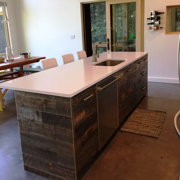 Lake house kitchen with IKEA cabinets and Semihandmade doors