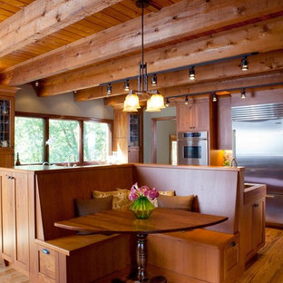 Traditional kitchen in Atlanta with stainless steel appliances.