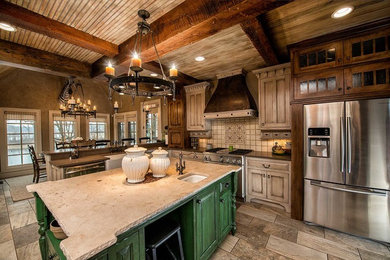 Example of an arts and crafts kitchen design in Kansas City