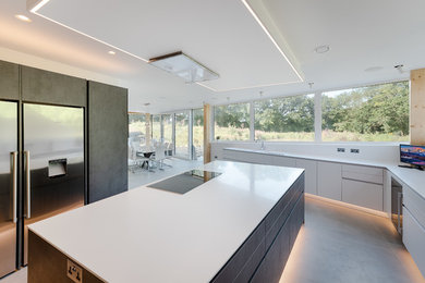 Design ideas for a modern kitchen in Sussex.