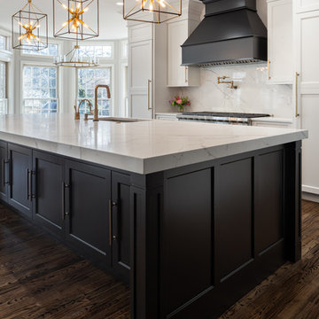Large island with a blunt nose countertop