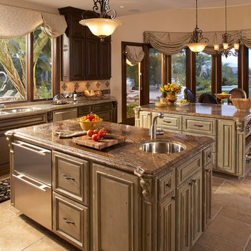 Large Kitchen Island was split into  two separate islands