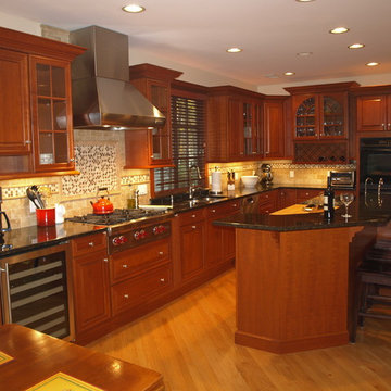Large kitchen space with working island
