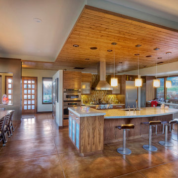 Large Open Kitchen Flows to Dining & Living Rooms