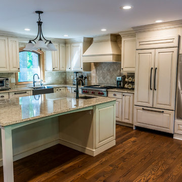 Large Open Kitchen with Fully Custom Built Cabinets
