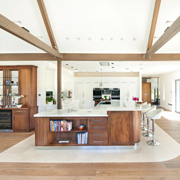 Large Open Plan White and and Walnut