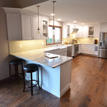 Large U-shaped kitchen and 1st floor remodel in Thornton PA