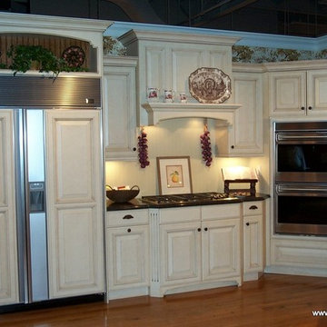 Large white display kitchen