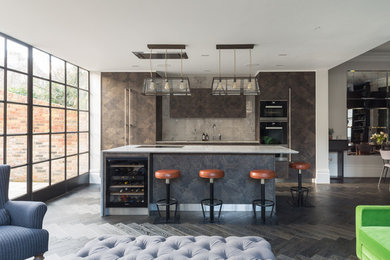 Medium sized contemporary kitchen in London.
