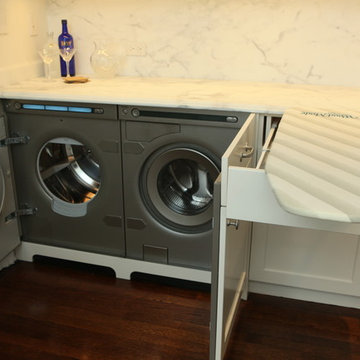 Laundry Concealed in Kitchen Cabinets