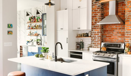 Kitchen Tour: Industrial Style in White, Blue and Brick