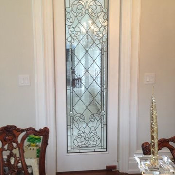 Leaded Glass inserts and doors designed for Kitchens