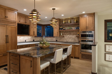 Example of a transitional kitchen design in Kansas City