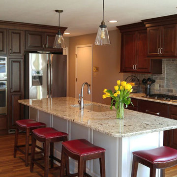Leawood Kitchen Remodel Transforms Kitchen, Trades Peninsula for Island