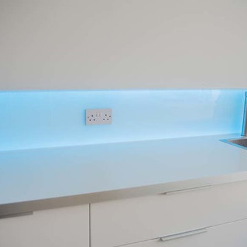 LED Illuminated Kitchen Glass Back Splash