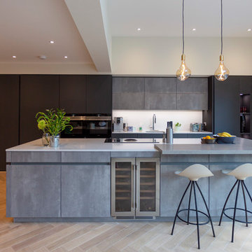 Leicht Carbon Grey and Concrete Kitchen, Richmond