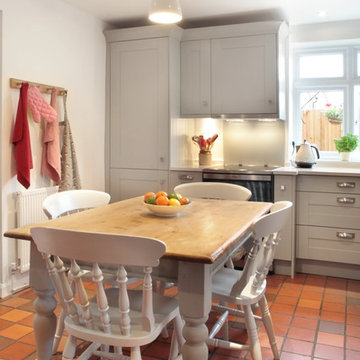 Light grey traditional shaker kitchen