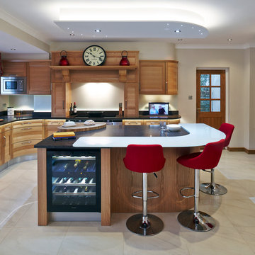 Light oak kitchen with granite worktops