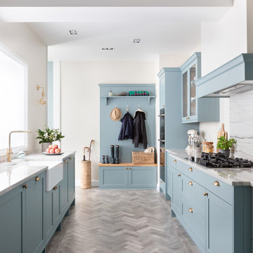 Light Teal Skinny Shaker Kitchen